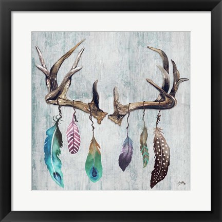 Framed Feathery Antlers II Print