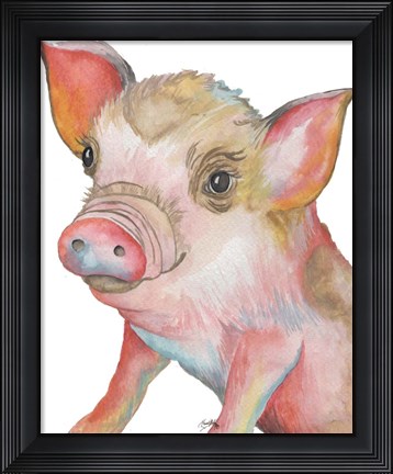 Framed Pig II Print