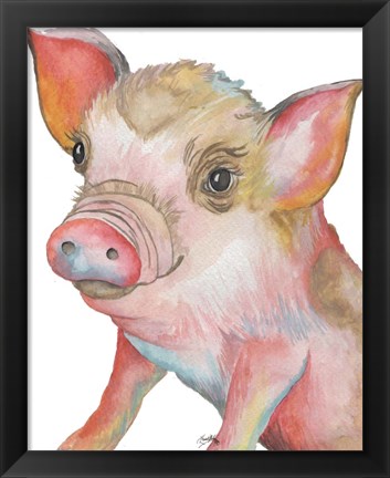 Framed Pig II Print