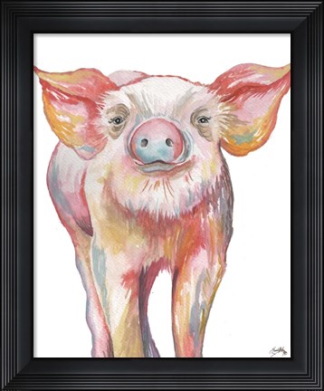 Framed Pig III Print
