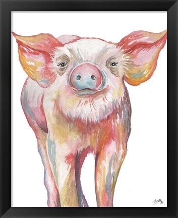 Framed Pig III Print