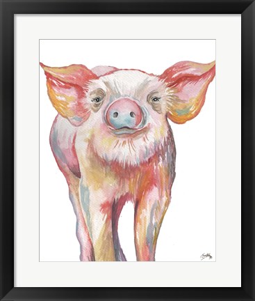 Framed Pig III Print