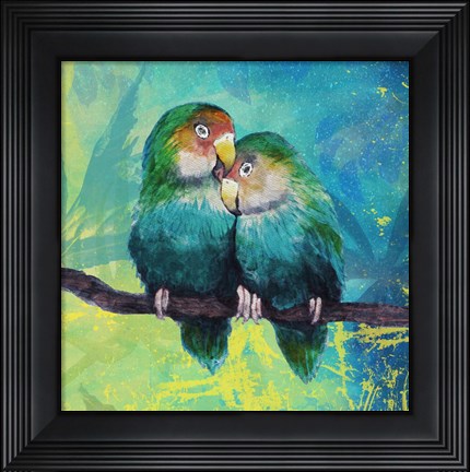 Framed Tropical Birds in Love I Print