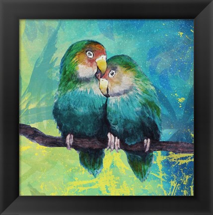 Framed Tropical Birds in Love I Print