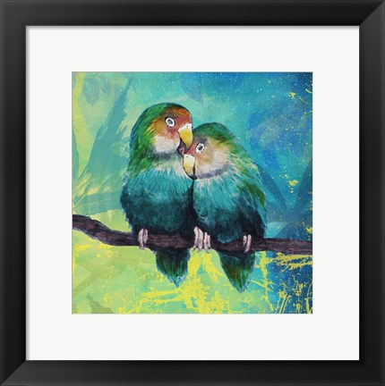 Framed Tropical Birds in Love I Print