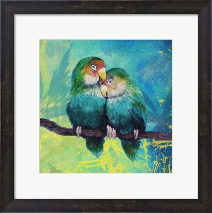 Framed Tropical Birds in Love I Print