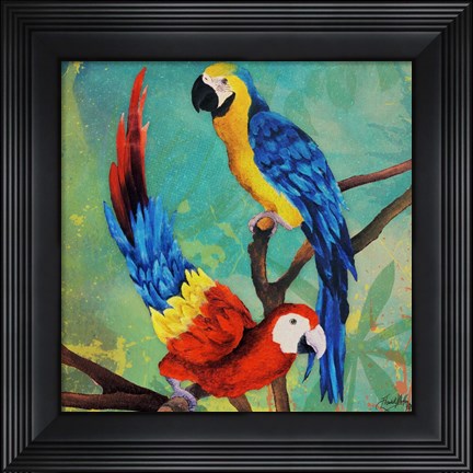 Framed Tropical Birds in Love II Print