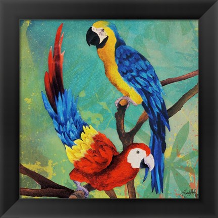 Framed Tropical Birds in Love II Print