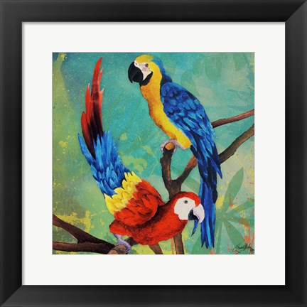 Framed Tropical Birds in Love II Print