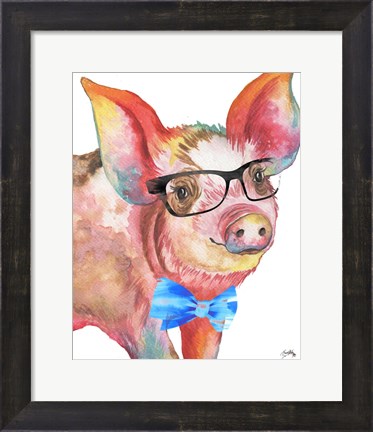 Framed Nerdy Pig Print