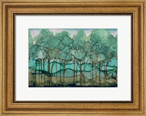 Framed Green Tree Grove Print