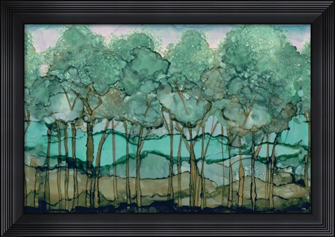 Framed Green Tree Grove Print