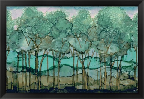 Framed Green Tree Grove Print