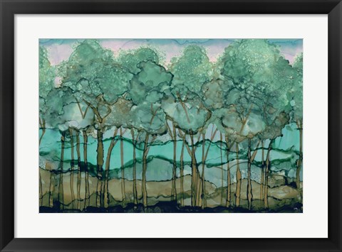 Framed Green Tree Grove Print