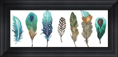 Framed Fetching Feathers I Print