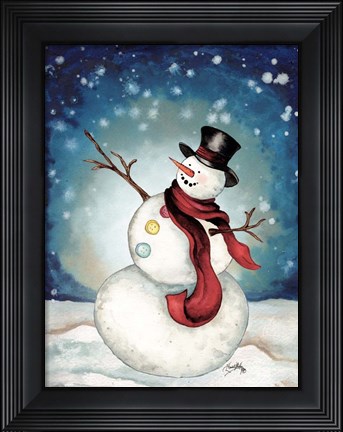 Framed Snowman Cheers II Print