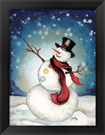 Framed Snowman Cheers II Print