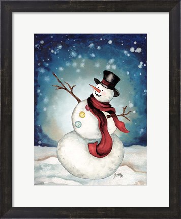 Framed Snowman Cheers II Print