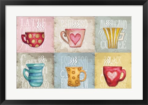 Framed Coffee Pattern Print