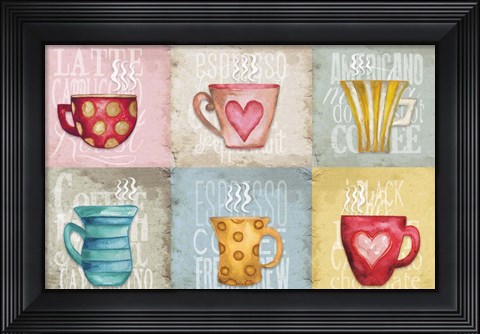Framed Coffee Pattern Print