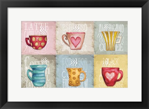 Framed Coffee Pattern Print