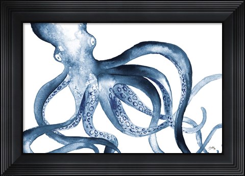 Framed Octopus in the Blues Print