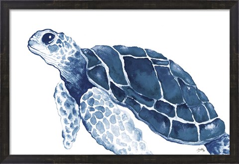 Framed Turtle in the Blues Print