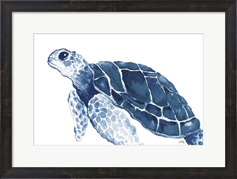 Framed Turtle in the Blues Print