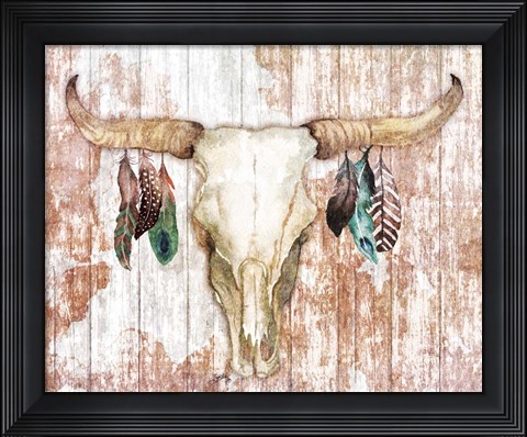 Framed Light Feathery Antlers Print