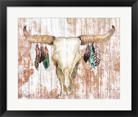 Framed Light Feathery Antlers Print