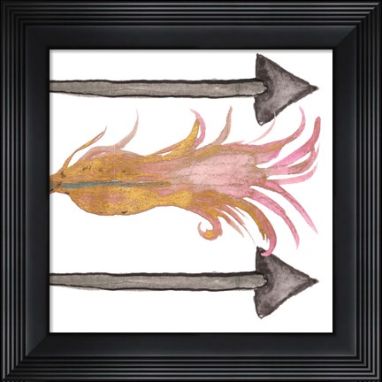 Framed Feathers And Arrows I Print