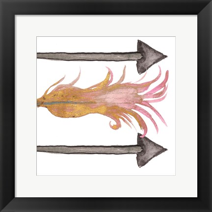 Framed Feathers And Arrows I Print