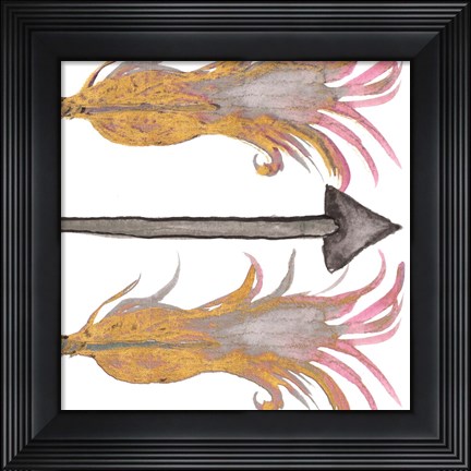 Framed Feathers And Arrows II Print
