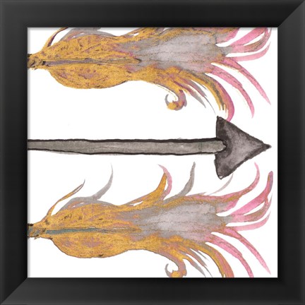 Framed Feathers And Arrows II Print