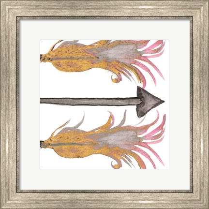 Framed Feathers And Arrows II Print