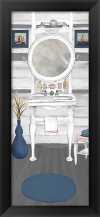 Framed White Wash Bath I Print