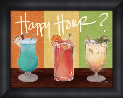 Framed Happy Hour Drinks Print