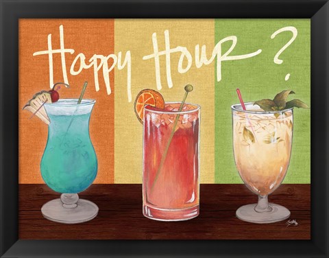 Framed Happy Hour Drinks Print