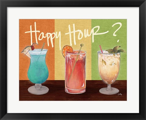 Framed Happy Hour Drinks Print