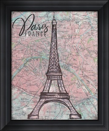 Framed Map of Paris Print