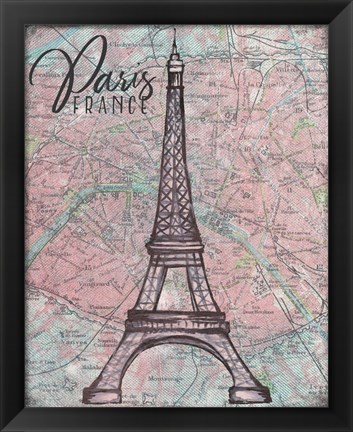 Framed Map of Paris Print