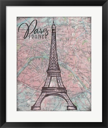 Framed Map of Paris Print