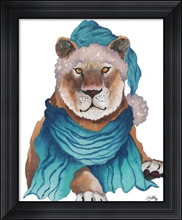 Framed Fierce Holiday Lion Print