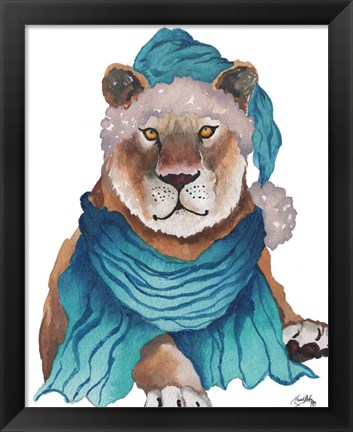 Framed Fierce Holiday Lion Print