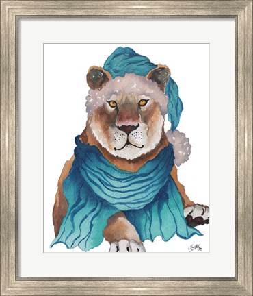 Framed Fierce Holiday Lion Print
