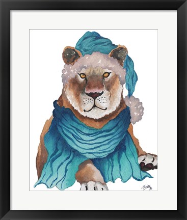 Framed Fierce Holiday Lion Print