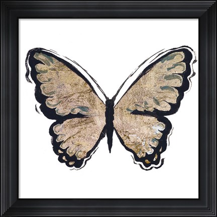 Framed Flutter Gold I Print