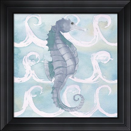 Framed Azure Sea Creatures III Print