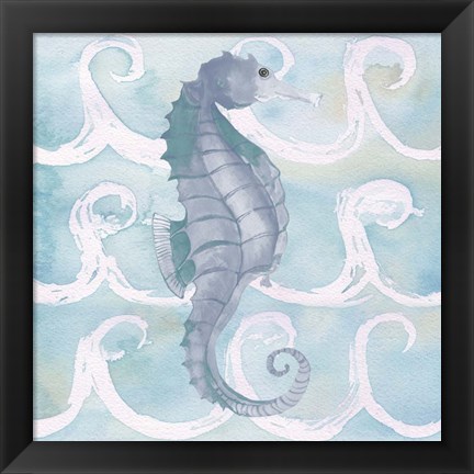 Framed Azure Sea Creatures III Print