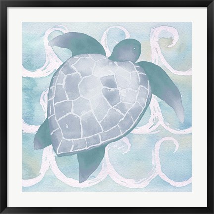 Framed Azure Sea Creatures II Print